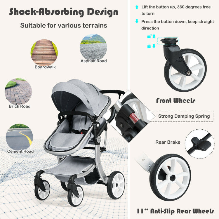 High landscape baby 2024 stroller 2 in 1