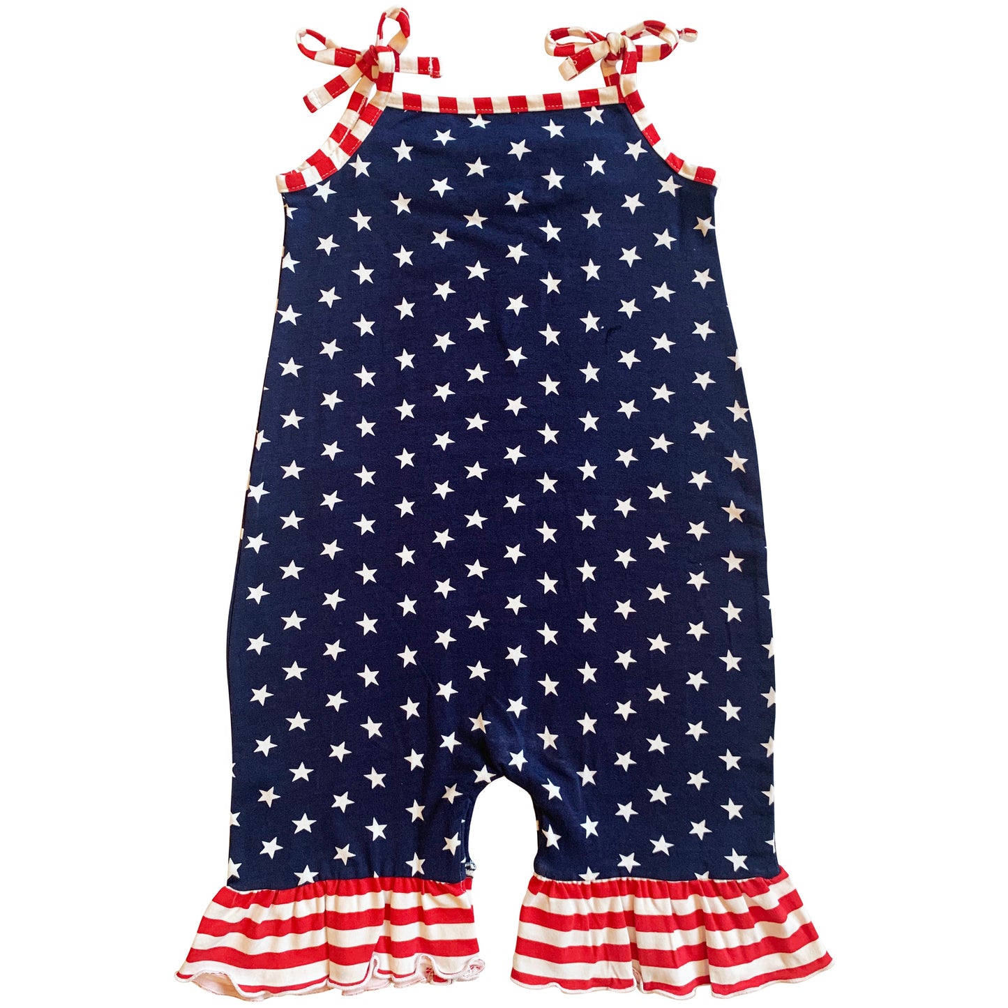 AnnLoren Star & Stripes July 4th Patriotic Baby Girls' Romper Toddler Jumpsuit