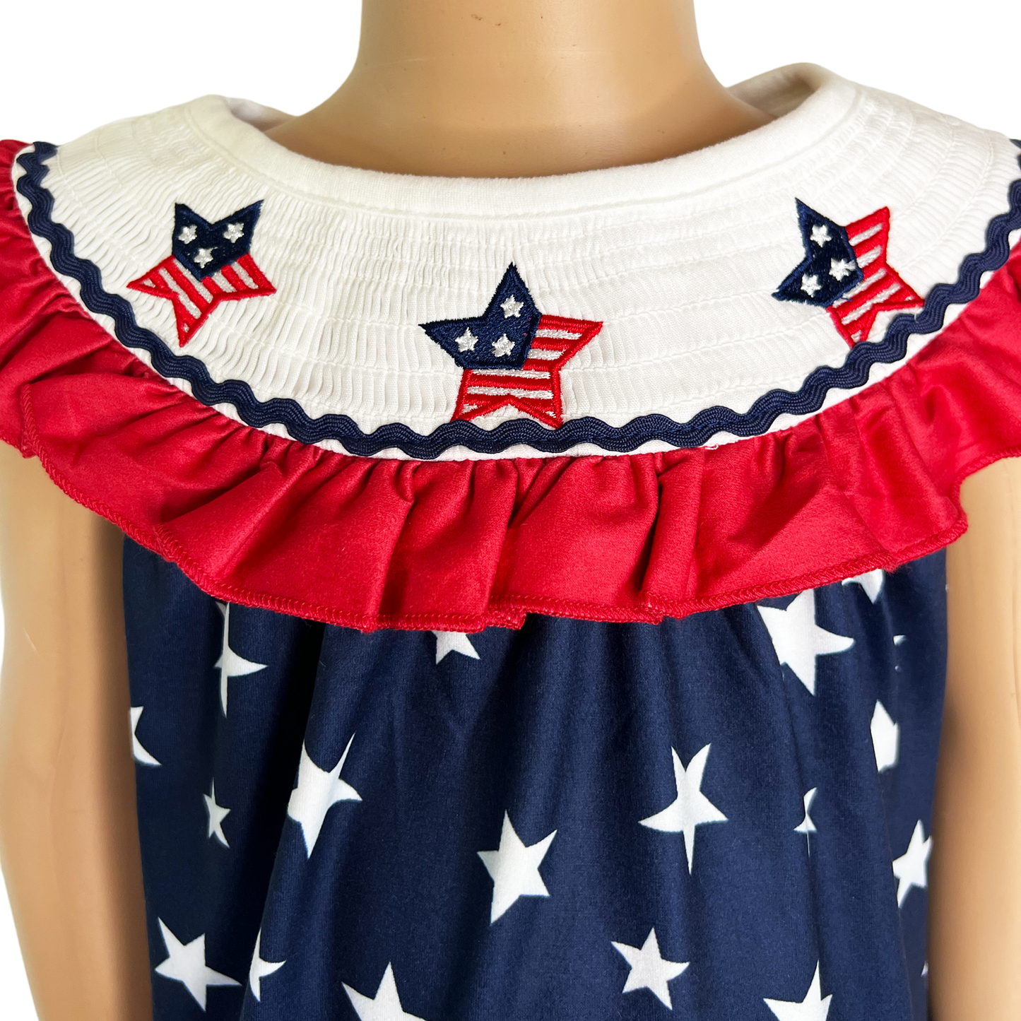 Girls 4th of July Smocked Patriotic Tunic & Shorts Outfit