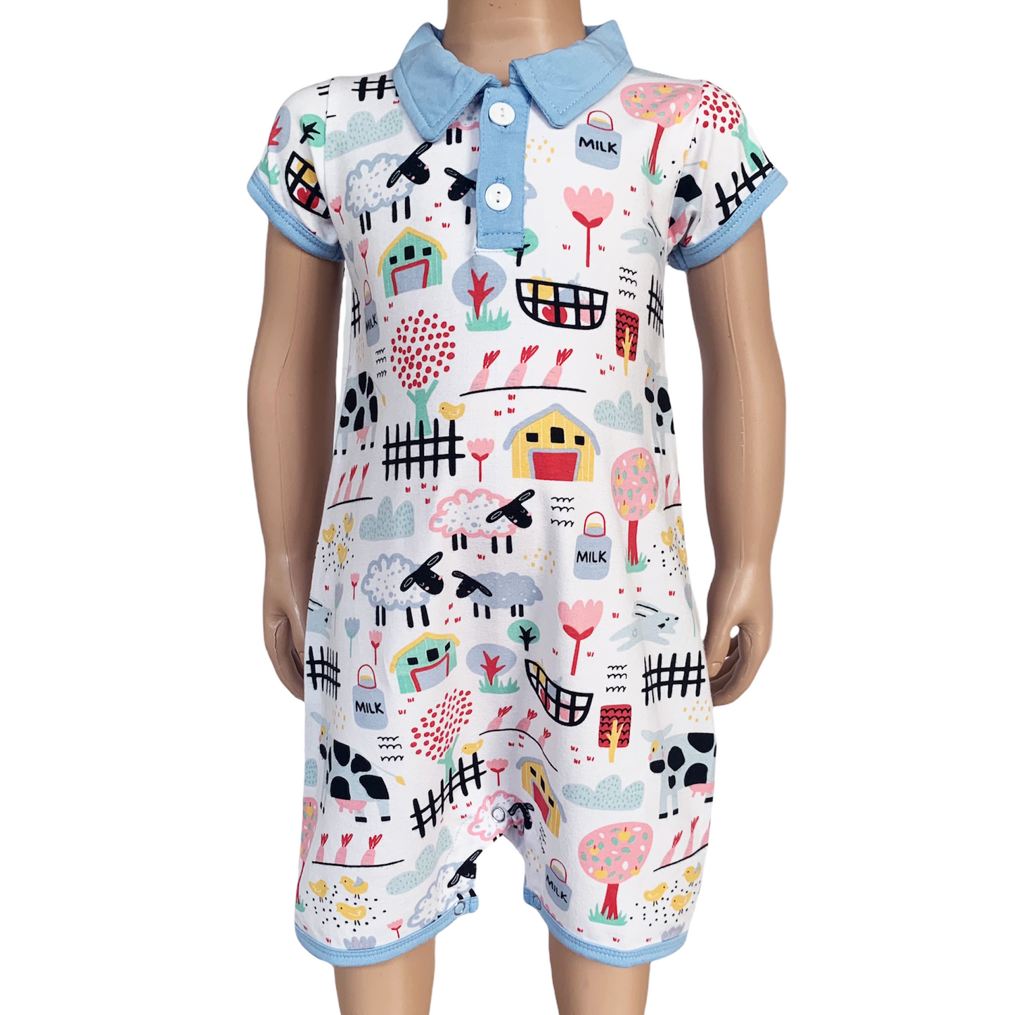 Baby/Toddler Boys short sleeve Fun Farm Animal Romper