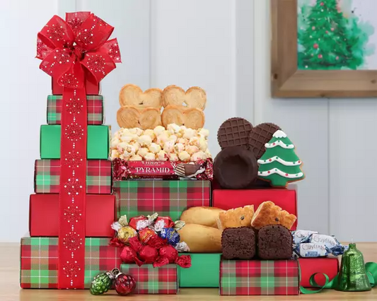 Christmas Plaid: Festive Tower of Treats