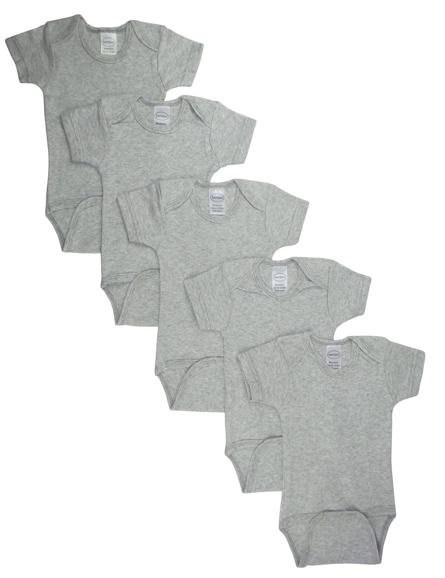 Grey Bodysuit Onezies (Pack of 5) 0010.Grey.5