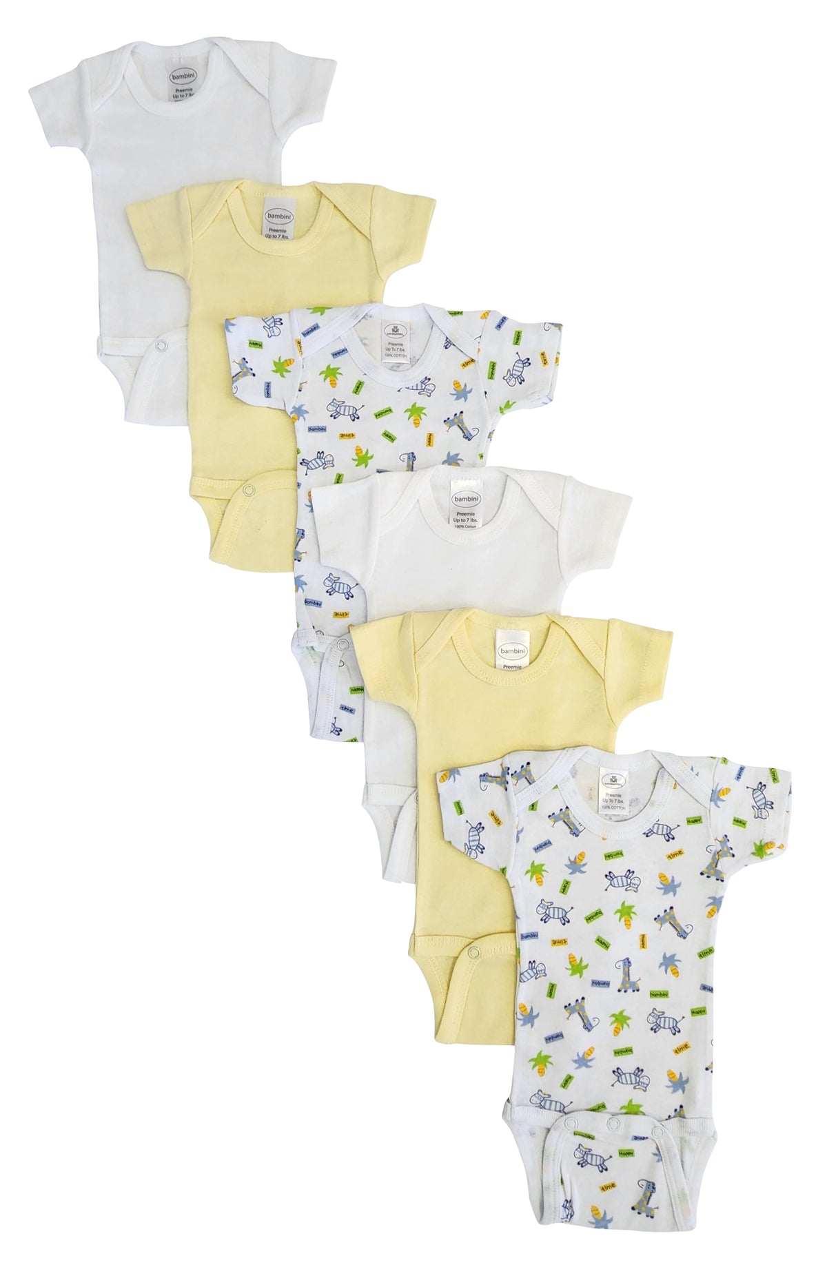 Baby Boy, Baby Girl, Unisex Short Sleeve Onezies Variety (Pack of 6) NC_0232