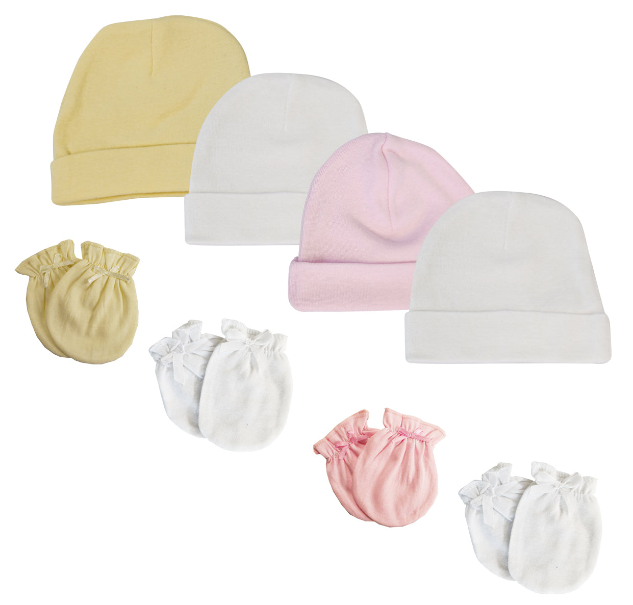 Baby Girls Caps and Mittens (Pack of 8) NC_0398