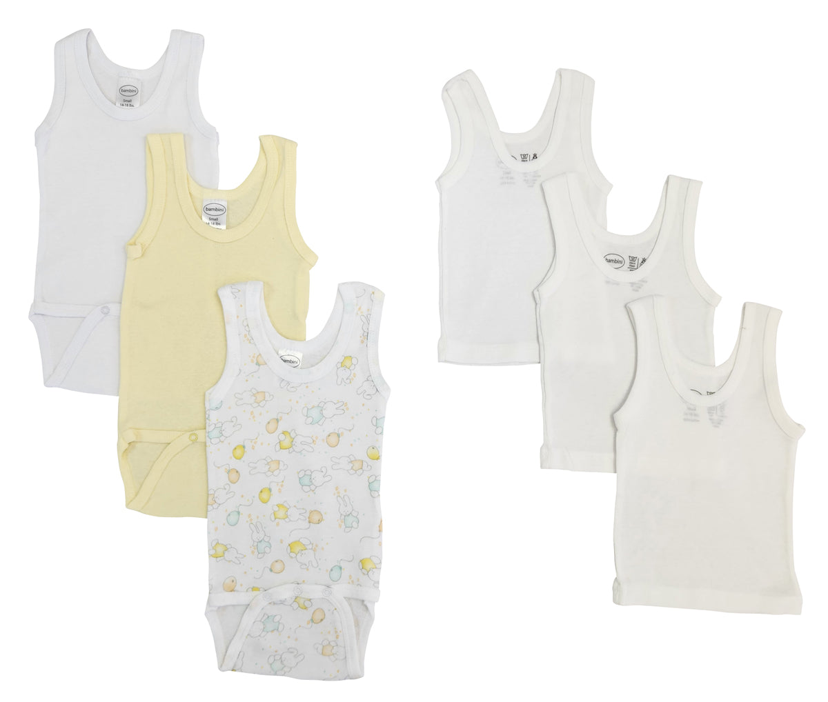 Unisex Baby 6 Pc Onezies and Tank Tops NC_0513