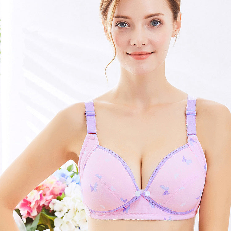 Comfortable without sagging Pregnant Women Underwear Breast Feeding Nursing  Bra Flower Breastfeeding Maternity Bra Front Poppers Nursing bras For  Mothers (Bands Size : 34, Color : Pink Leopard): Buy Online at Best
