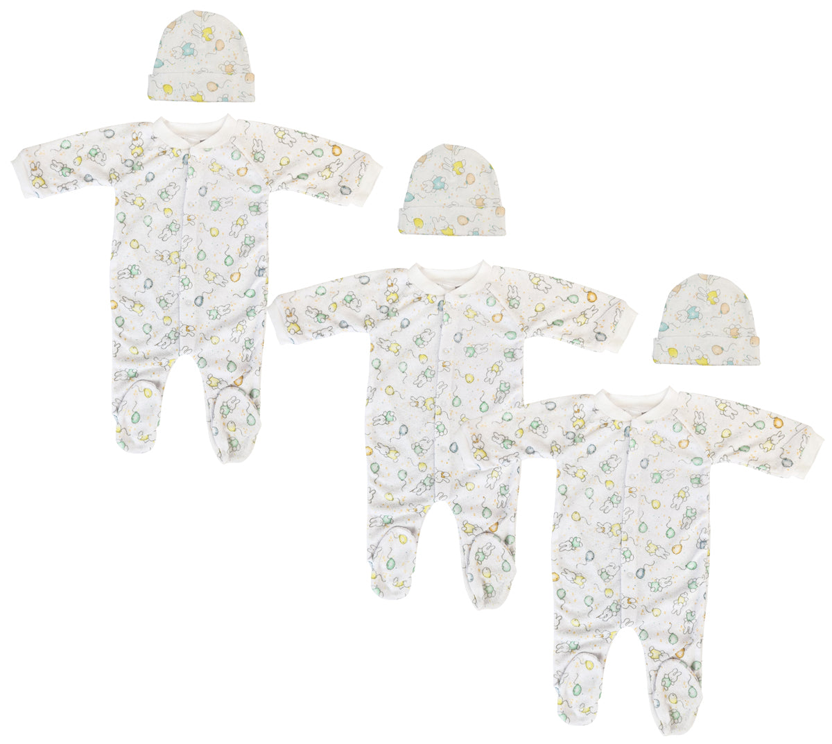 Unisex Closed-toe Sleep & Play with Caps (Pack of 6 ) NC_0700