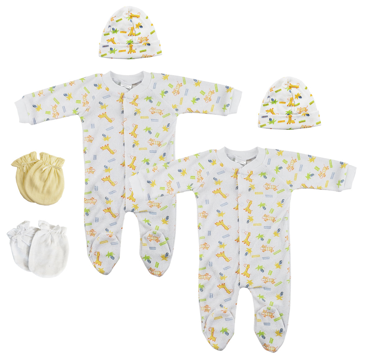 Unisex Closed-toe Sleep & Play with Caps (Pack of 6 ) NC_0711