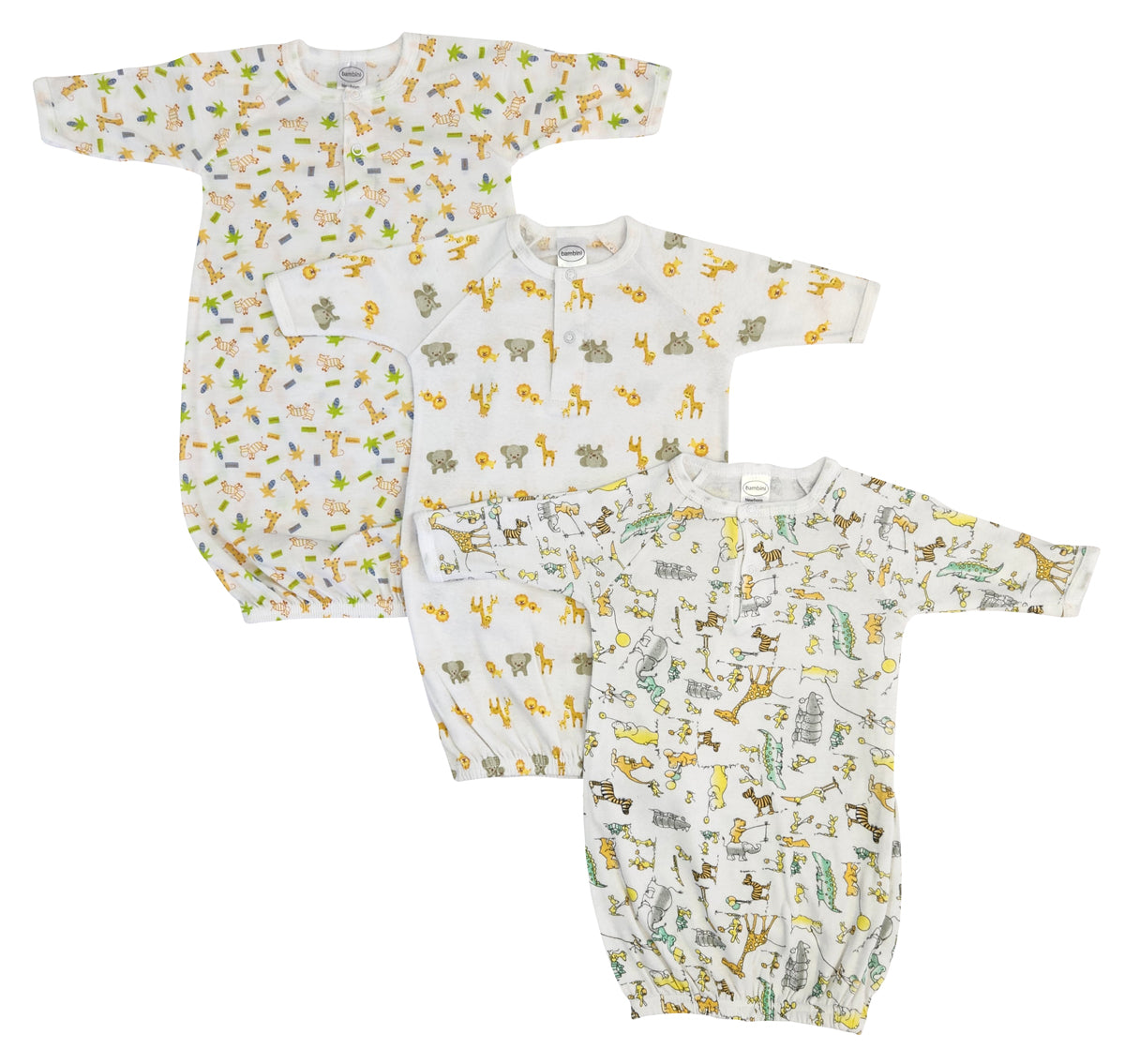 Unisex Newborn Baby 3 Piece Gown Set NC_0738