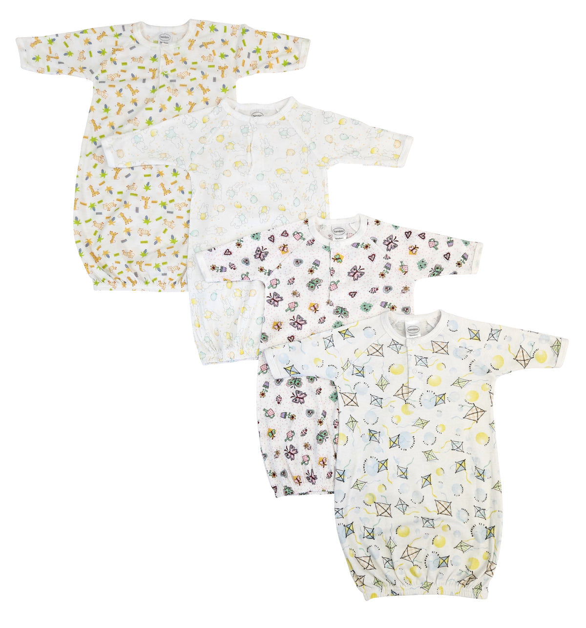 Newborn Baby Girls 4 Piece Gown Set NC_0808