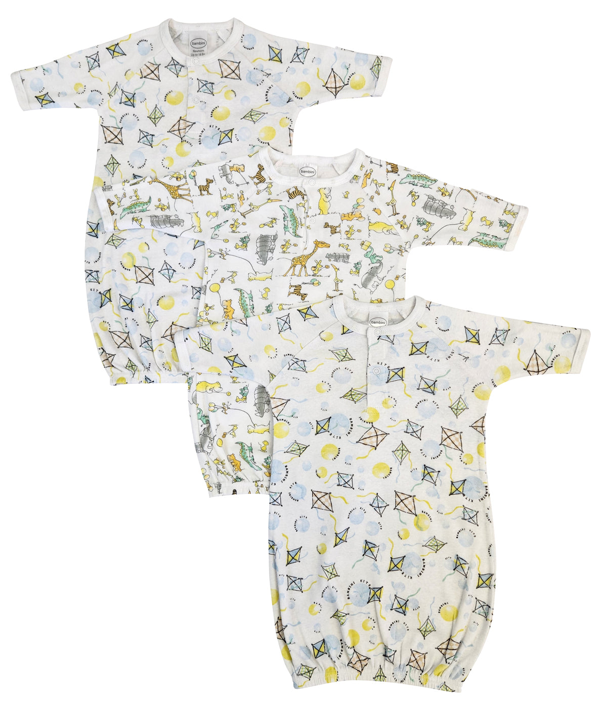 Unisex Newborn Baby 3 Piece Gown Set NC_0818