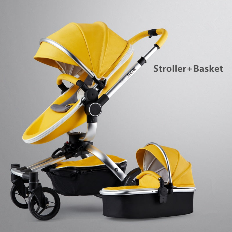 Luxury Monogram First Class Sporty Dog Stroller- Yellow