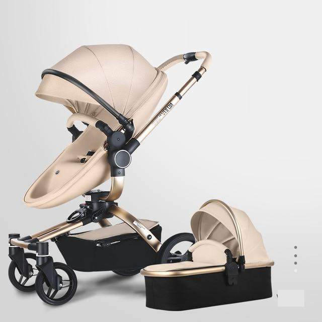 Aulon baby stroller 3 in 1 with car seat high view pram for hot sale newborns folding 360 degree rotation